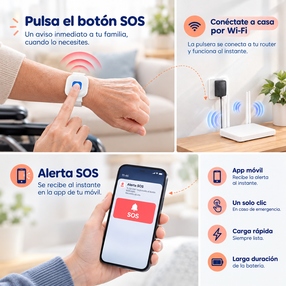 Pulsera SOS sin cuotas que avisa a tu familia